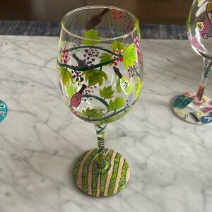 Lolita “Wine Tasting” wine glass. Only used for decor. Hand painted